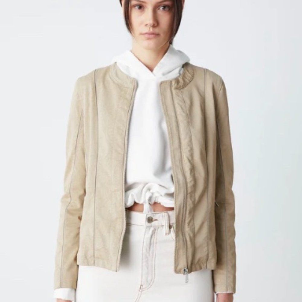 Gas denim Vegan leather Jacket    